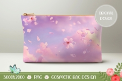Pink Cosmetic Bag Template, Floral Cosmetic Bag Design Product Image 1