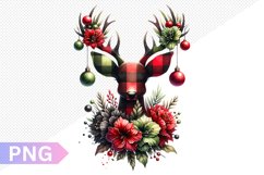 Christmas Deer Sublimation - Clipart PNG Design Product Image 1