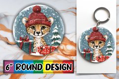 Holiday Animals Watercolor Round Design Sublimation Product Image 1