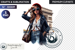 French Girl Clipart PNG, French woman, I love Paris Clipart Product Image 1
