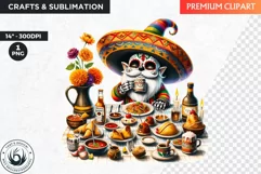 Floral Sugar skull PNG,Mexican Day of the dead Gnome clipart Product Image 1