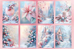 A4 size Pastel Christmas Digital Papers, DIY Card Making Product Image 10