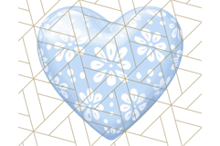 Pastel Puffy Patterned Hearts Clipart PNG, 3D Look Heart Png Product Image 2