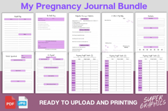 Pregnancy Journal Canva Template | Editable 40 Weeks Planner Product Image 3
