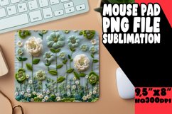 Embroidered Garden Delight: 3D Sublimation Mouse Pad Product Image 1