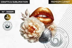 Disco Ball Festive Lips Clipart ,New Year celebration Product Image 1