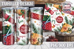 Sublimation Tumbler WRAP Christmas Design Quote Watercolor Product Image 1