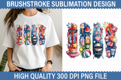 4th of July Brushstroke Sublimation - Patriotic Brushstroke Product Image 1