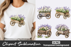 Lavender Cart Watercolor Clipart PNG Product Image 1