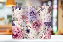 Watercolor Floral Symphony Tumbler Wrap, Seamless PNG Wrap