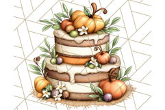 Fall Cake Clipart PNG, Autumn Cakes With Pumpkins Product Image 2