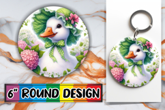 Cheerful Coaster Round Design PNG, Goose Product Image 1