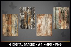 4 Vintage Wood Digital Papers I Junk Journal Pages Product Image 2