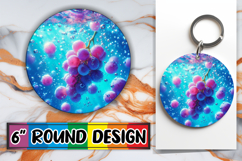 Whimsical Circle Keychain PNG, 3D Fruits Product Image 1