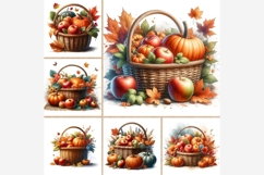 Autumn Basket Clipart Bundle | 13 JPEG Files, Pumpkins Apple Product Image 3