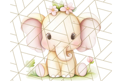 Pastel Safari Jungle Baby Animals PNG Clipart, Nursery Product Image 2