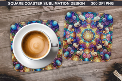Lamb Coaster Sublimation, Easter Coaster PNG Design Product Image 1