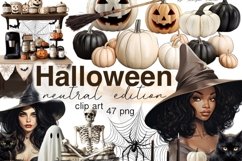 Neutral Halloween Witch Fashion Clipart for Sublimation Product Image 1