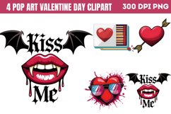 Pop Art Valentine Day Clipart PNG Product Image 1