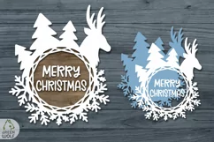 Laser cut wood sign svg Christmas door sign svg Glowforge Product Image 2