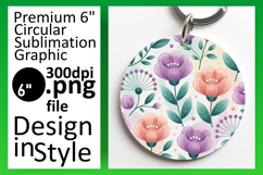 Trendy Circle Design Car Coaster PNG , Flower Pattern Product Image 1