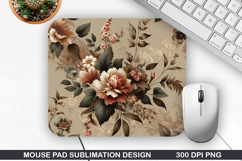 Flowers Mouse Pad Sublimation, Autumn Mouse Pad PNG Design Product Image 1