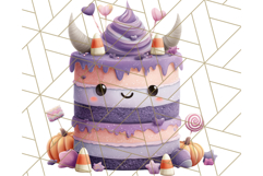 Realistic Halloween Cake Clipart PNG, Spooky Desserts Product Image 2