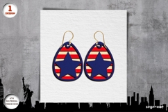 4th of July Patriotic Earrings Laser Cut | Jewerly | SVG Product Image 1