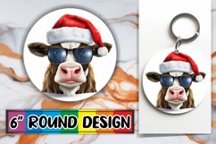 Whimsical Cow Round Ornament Delight Product Image 1