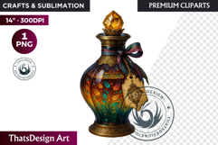 Magical Potion Bottles PNG, Fantasy Witchcraft Clipart witch Product Image 1