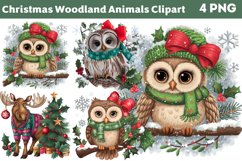 Christmas Woodland Animals Clipart Bundle PNG Product Image 2