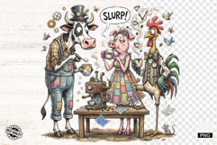 Whimsical Animal Drink Coffee - Whimsical Animals Clipart Product Image 1