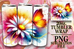 Blissful love 20oz tumbler wrap, Butterfly Product Image 1