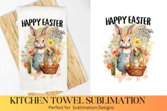 Happy Easter - Farmhouse Kitchen Towel - Sublimation Design Product Image 1