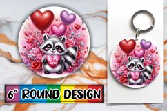 Bright Circle Sublimation Keychain PNG, Valentines Product Image 1