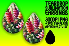 Lovely Teardrop Earrings Design Template , Flower Product Image 1