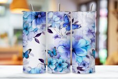 Celestial Blossoms Tumbler Design, alcohol ink butterflies Product Image 3