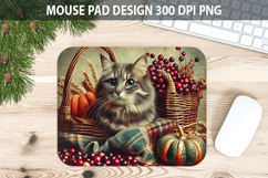 Cat Mouse pad Sublimation - Thanksgiving PNG Design Product Image 1
