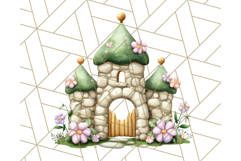 Princess Castle Clipart PNG, Enchanted Garden Artwork Product Image 2
