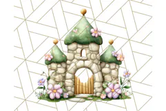 Princess Castle Clipart PNG, Enchanted Garden Artwork Product Image 2