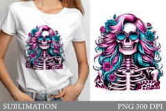 Funny Skeleton Sublimation. Cute Skeleton T-Shirt Desugn Product Image 1