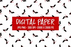 Seamless Pattern with Black Shoes | Shoes digital paper Product Image 1