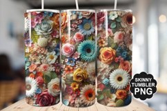 Beautiful Mixed Colorful Flowers - Tumbler PNG Design Product Image 1