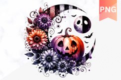 Flowers Halloween Sublimation - Flowers Clipart PNG Design Product Image 1