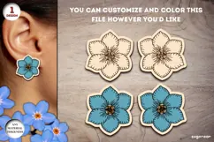Forget Me Not Flower Earrings Laser Cut | Jewerly | SVG Product Image 1