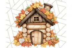 Fall Fairy House Clipart PNG, Autumn Homes and Decor Product Image 2