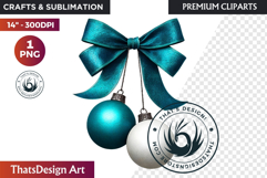 Christmas Baubles Clipart, Festive Holiday Ornaments PNG Product Image 1