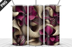 3D Flowers Tumbler Wrap | Sublimation Design | Tumble PNG Product Image 3