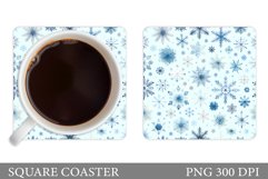 Snowflakes Coaster Sublimation. Christmas Coaster Design Product Image 1