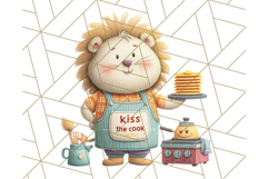 Cozy Safari Baking Animals PNG, Cute Jungle Kitchen Art Product Image 2
